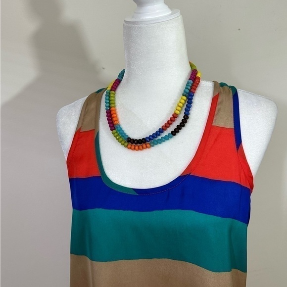 Jack sz sm sleeveless top in a silky look multi colored  Back is a wrap style - Picture 2 of 14